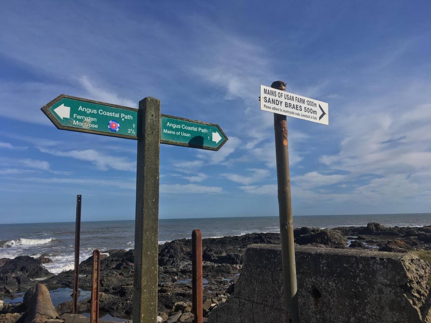 Angus Coastal Path near Usan and Ferryden